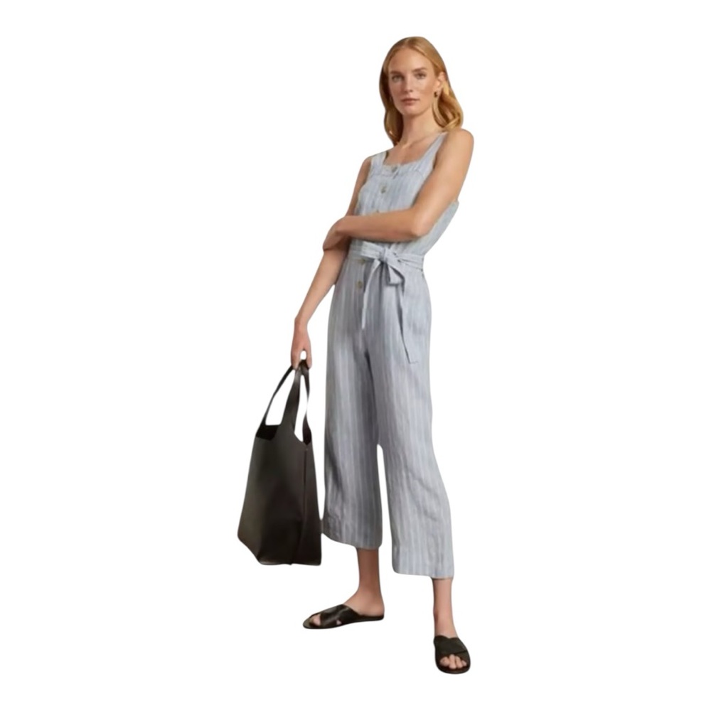 Everlane Light Blue Striped Jumpsuit